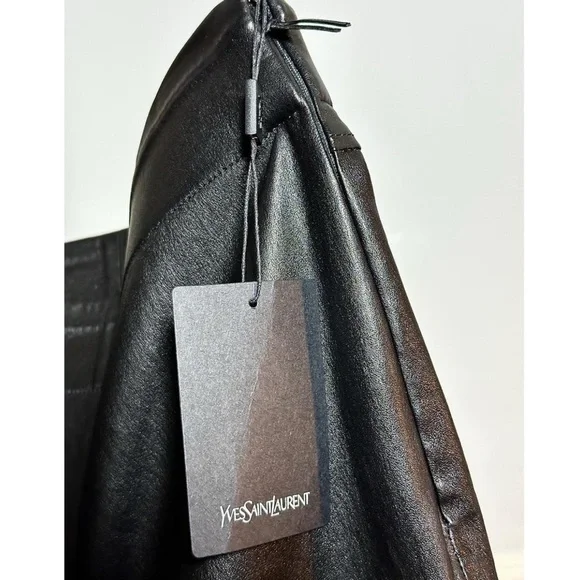 Yves Saint Laurent Black Leather Trousers - Picture 5 of 5